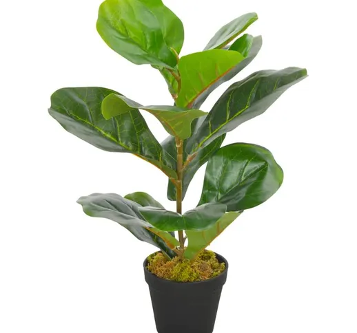 Pianta Artificiale di Ficus Lyrata con Vaso Verde Pianta Decorativa vari dimensioni dimens...