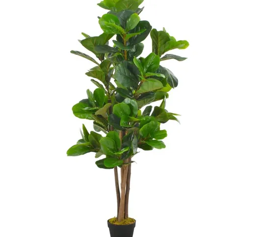 Pianta Artificiale di Ficus Lyrata con Vaso Verde Pianta Decorativa vari dimensioni dimens...