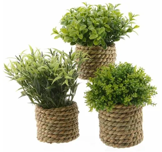 Pianta verde artificiale in vaso 16 cm