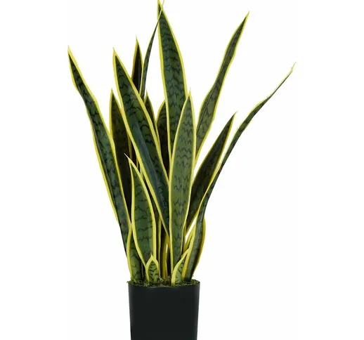 Giordanoshop - Pianta Artificiale Sansevieria H75 cm con Vaso Verde