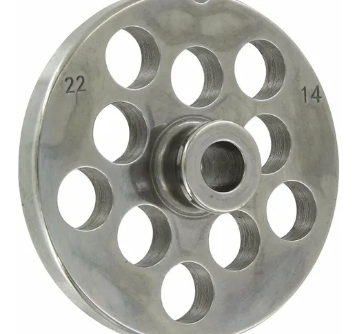 Piastra Professionale per Tritacarne numero 22  in acciaio temperato -Foro 14 mm