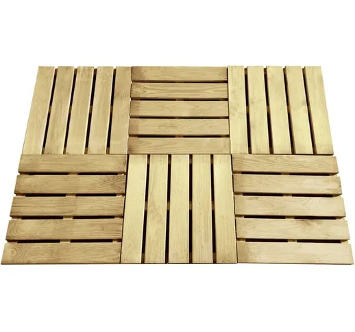 Piastrelle per Decking 6 pz 50x50 cm in Legno Verde