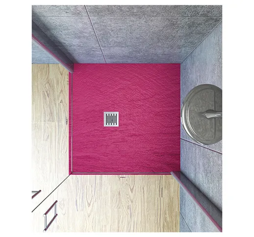 Piatto doccia 75x75 cm altezza 2.5 cm resina fucsia