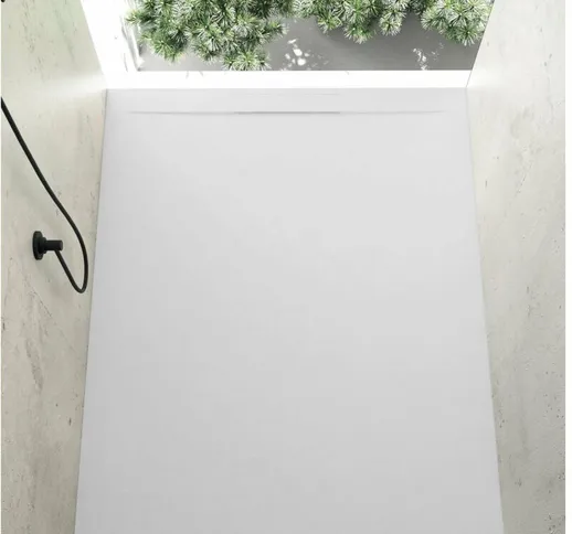 Piatto doccia ultrasottile 90 x 190 cm cover in resina finitura ardesia bianco