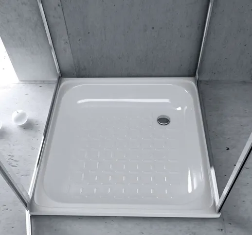 Smavit - Piatto doccia in acciaio bianco (varie dimensioni) 70 x 70