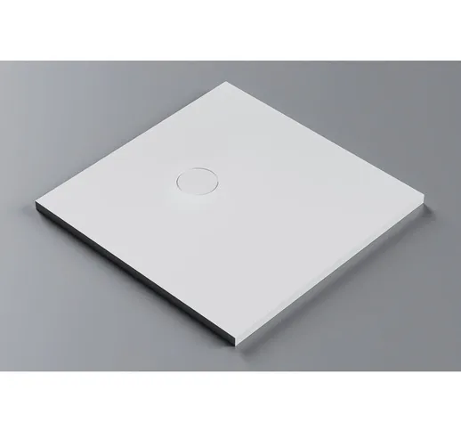 Piatto doccia in pietra solida - Solid Surface BA3097 - 90 x 90 cm - colore a scelta Bianc...