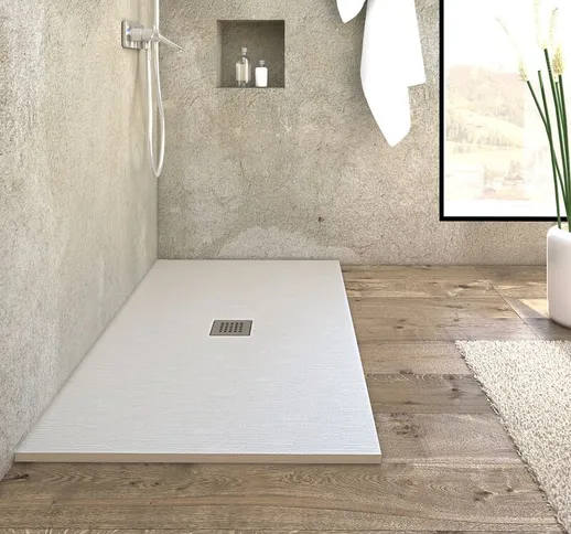 Tacoshop - Piatto doccia linea cemento sabbia riducibile su misura - Rettangolare 190 x 90