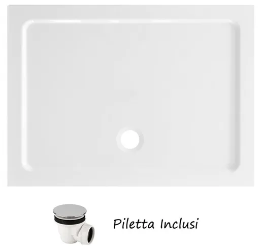 Piatto Doccia in Resina Rettangolare o Quadrato 72 90 76 120 80 120 90 120 Slim - Misura:...