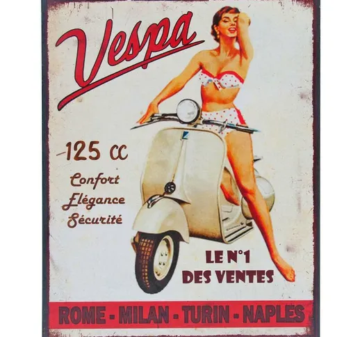 Piatto vintage in metallo 22 x 28 cm Vespa