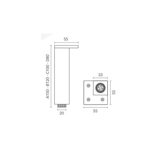 Piedino Mital PI01 a MM.150 eco nichel