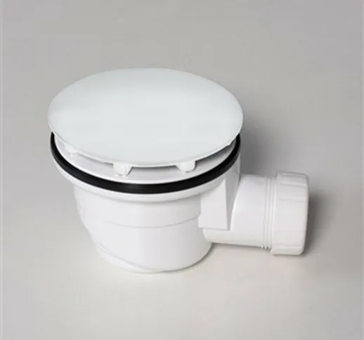 Piletta sifonata diametro 90 mm ribassata per piatto doccia bianca opaca - Bagnoexpert