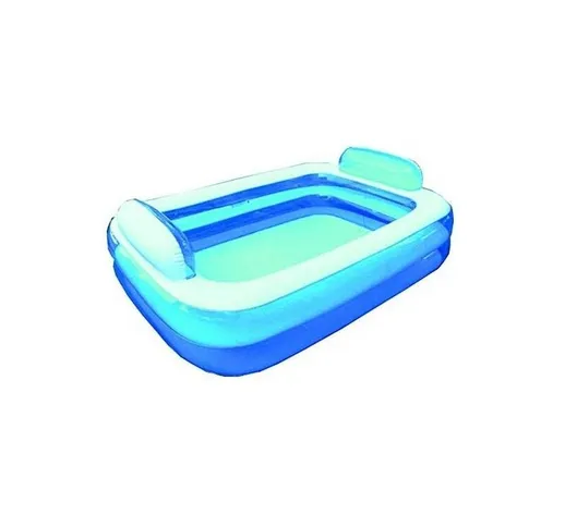 Piscina Rettangolare Gonfiabile Con Poggiatesta 266 X 175 X 50 Cm 2 Camere Aria