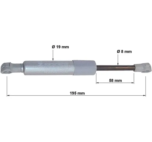 Pistone molla gas Stabilus Lift-O-Mat 212 mm Kessebohmer 195 Int | 400 Newton