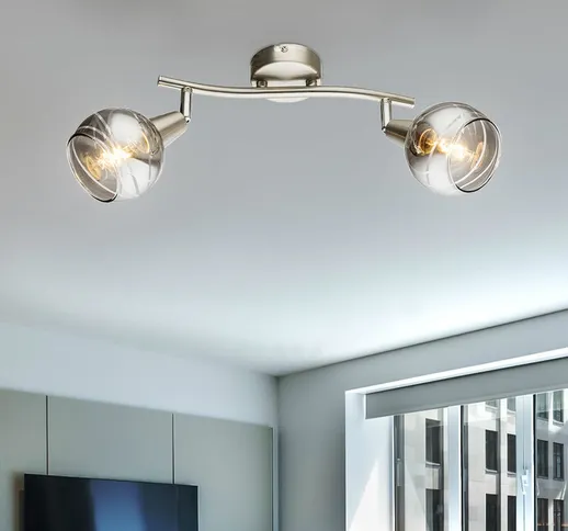 Etc-shop - Plafoniera a led faretto regolabile bar lampada in vetro soggiorno illuminazion...