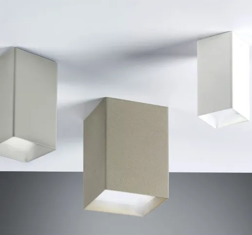 Plafoniera moderna Cattaneo Illuminazione cubick 768 5p 4.5w led lampada soffitto dimmerab...