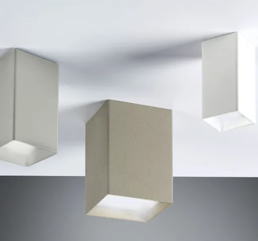 Plafoniera moderna cubick 768 7p 8.7w led lampada soffitto dimmerabile metallo cubo 740lm...