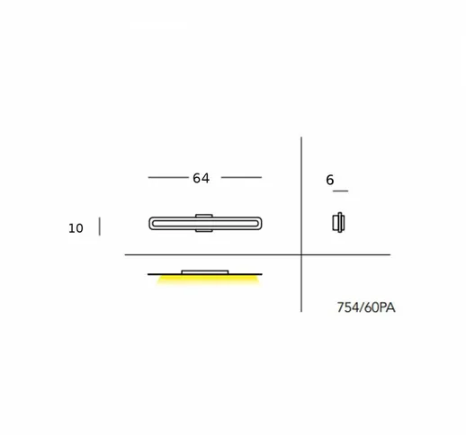 Cattaneo Illuminazione - Plafoniera moderna tratto 754 60pa 30w led 4000lm 3000°k lampada...