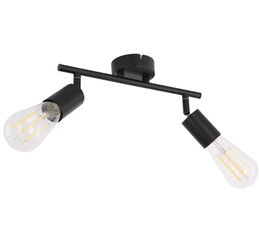 Etc-shop - Plafoniera faretto bar lampada regolabile nero soggiorno illuminazione