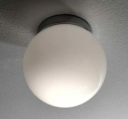 Plafoniera Illuminando sfera pl m 30cm e27 led lampada soffitto moderna vetro bianco latte...