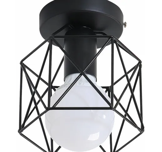 Goeco - Plafoniera industriale in metallo, lampada a sospensione design per soggiorno came...