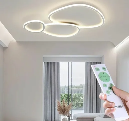 Plafoniera lampada soffitto moderna a led 100w bluetooth cambia 3 tonalita luce dimmerable...
