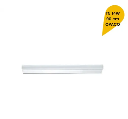 PLAFONIERA LED NEON T5 SOTTO PENSILE TUBO VETRO OPACO 14 WATT 90 CM T5-90 | Calda