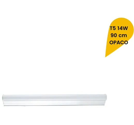 Sesamall - Plafoniera LED neon T5 sottopensile reglette vetro opaco 14W 90cm | Bianco Natu...