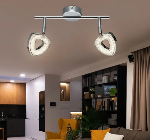 Etc-shop - Plafoniera led spot bar lampada soggiorno orientabile plafoniera argento, 2x 4....