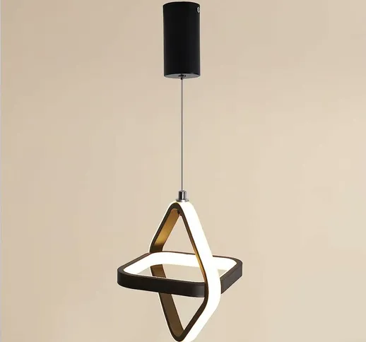 Comely - Plafoniera moderna a led, lampada a sospensione a led design quadrato nero 22W 30...