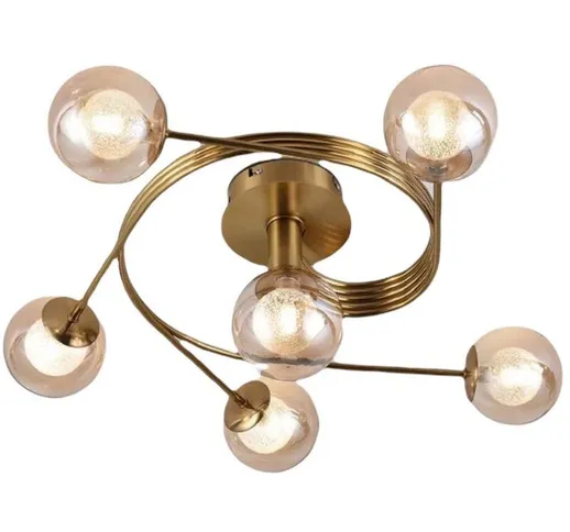 Vetrineinrete - Plafoniera moderna da soffitto a 6 sfere in vetro lampadario contemporaneo...