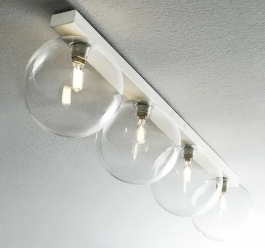 Plafoniera moderna Illuminando pallina pl4 tr g9 led vetro lampada soffitto