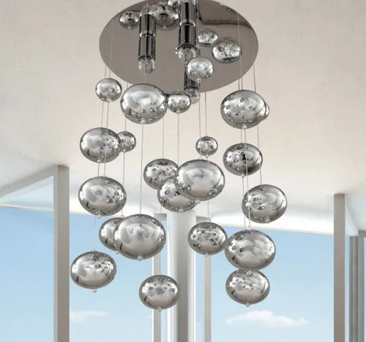 Padana Lampadari - Plafoniera moderna avatar 241 e27 led metallo vetro lampada soffitto