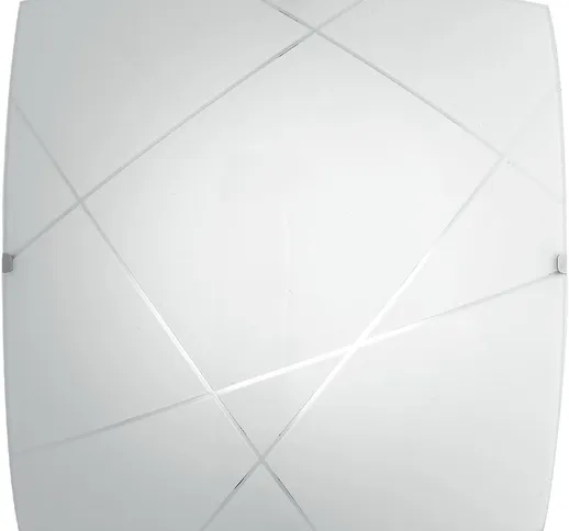 Plafoniera led alexia in vetro bianco 24W 4000 Kelvin (luce naturale) 40 cm. - Bianco, Cro...