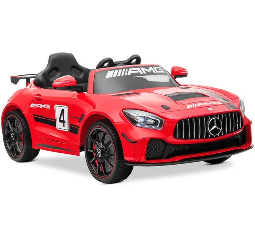 Playkin - Auto elettrica per bambini mercedes-benz GT4 red rosso batteria 12V con telecoma...