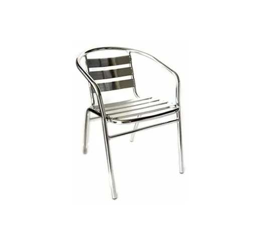 Serenagroup - Poltrona sedia in alluminio per esterno da bar stabilimento pub 53x57xh72cm