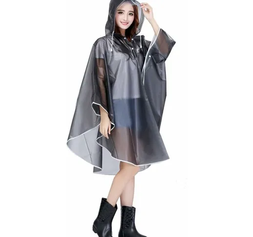 Poncho antipioggia trasparente per donna, mantella antipioggia, impermeabile moto, giacca...