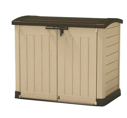 Porta Attrezzi Box Da Giardino Finto Legno In Resina Beige Usato Come Nuovo