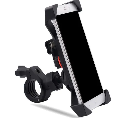 Porta Cellulare Bici Porta Smartphone Moto, Porta Bici Universale da Manubrio con Rotazion...