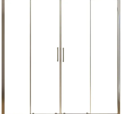 Porta doccia con ingresso centrale trasparente h195 6mm indy-4, seleziona misura 150