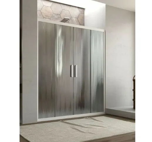 Porta doccia per Nicchia con doppia anta scorrevole > da 140 a 150 cm > Vetro trasparente