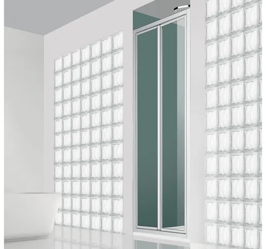 Porta doccia saloon Smeralda in acrilico 3 mm. bollicine cm. 70 con profilo bianco - Giava