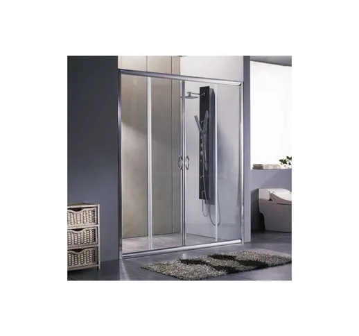 Porta doccia scorrevole, cristallo 6mm h.190cm MELADA DOUBLE Trasparente 6mm,180 cm (178/1...