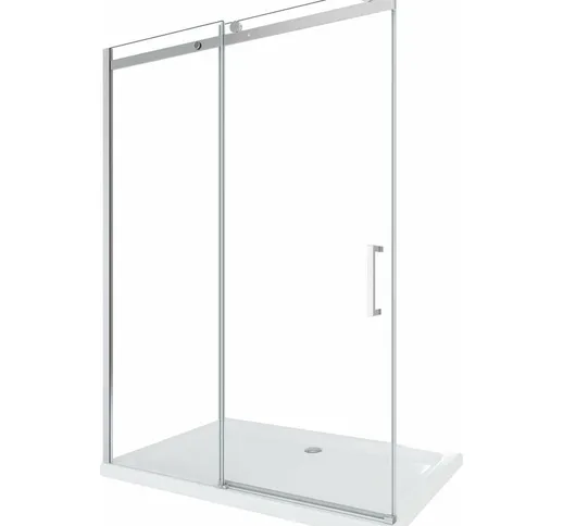 Porta doccia vetro 8 mm per installazione in nicchia Altezza 190 cm installazione reversib...