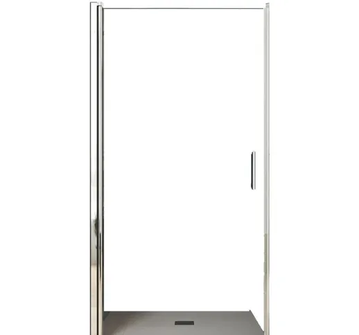 Porta doccia battente trasparente per nicchia bagno h190, seleziona misura 70