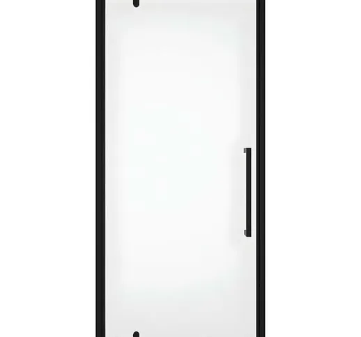 Porta per doccia girevole 90 x 195 cm in Metallo Nero opaco Stile industriale - TAMRI - Ne...