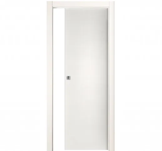Porta Scorrevole Interna Reversibile EASY Melaminico Bianco Graffiato - 90 x 210 cm
