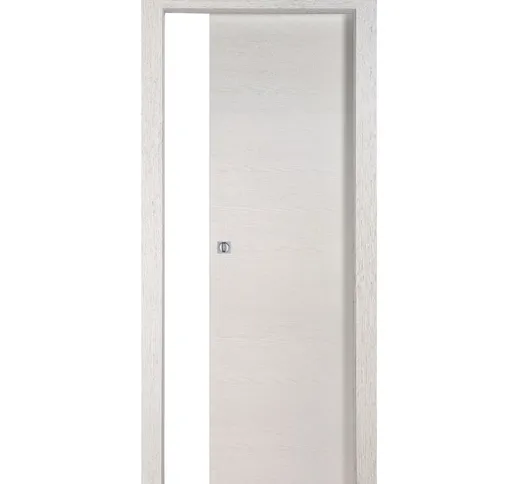 Porta Scorrevole Interna Reversibile GIRA Melaminico Frassino Bianco - 90 x 210 cm