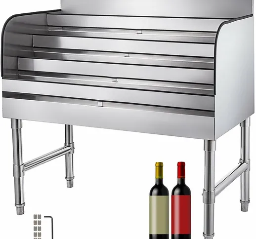 Portabottiglie Liquori 4 Ripiani Porta Bottiglie Vino 91x47x82,5cm Acciaio