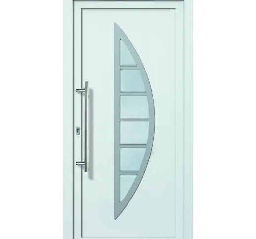 Porte d'ingresso principali alluminio / materiale plastico modello 428 dentro: bianco, al...