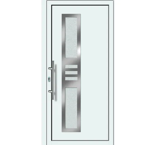 Porte d'ingresso principali alluminio / materiale plastico modello 453 dentro: bianco, al...